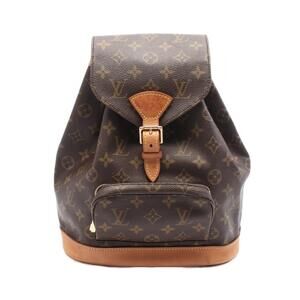 Louis Vuitton Montsouris Backpack Bag Canvas Leather Monogram Brown